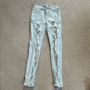 Distressed Light Blue Women's Jeans American Eagle